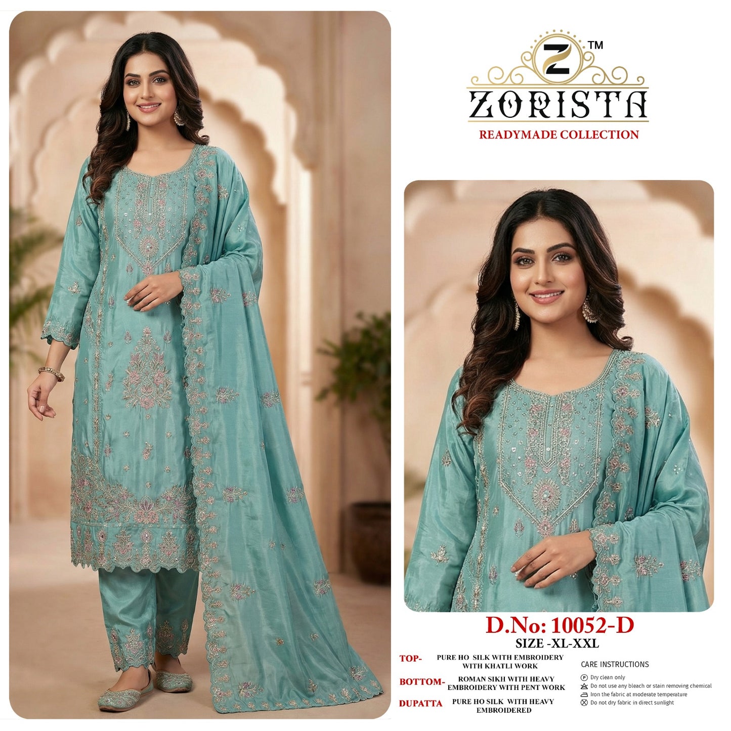Design 10052 Zorista Silk Pakistani Readymade Suits Wholesale Price