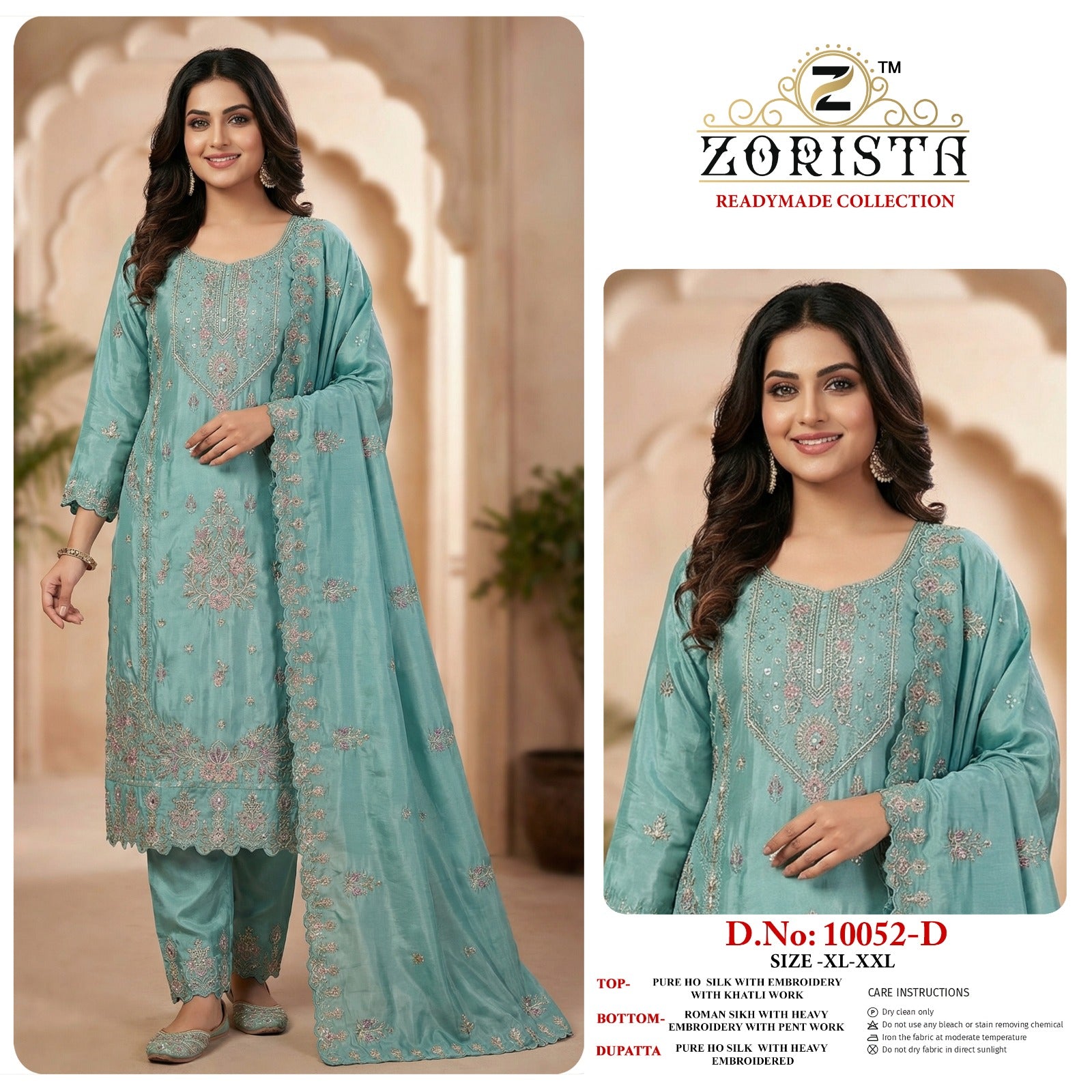 Design 10052 Zorista Silk Pakistani Readymade Suits Wholesale Price