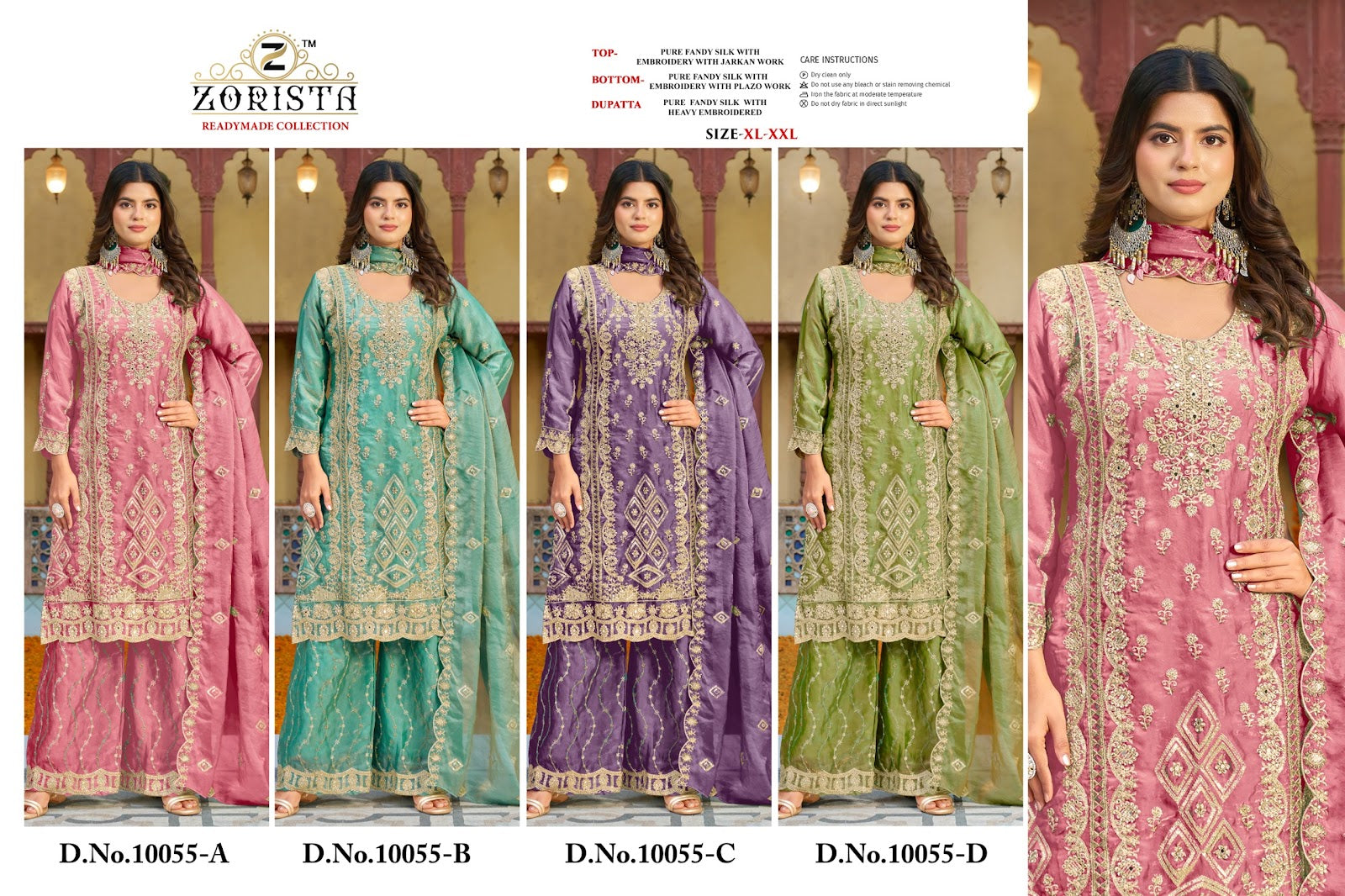 Design 10055 Zorista Fandy Silk Pakistani Readymade Suits Exporter India