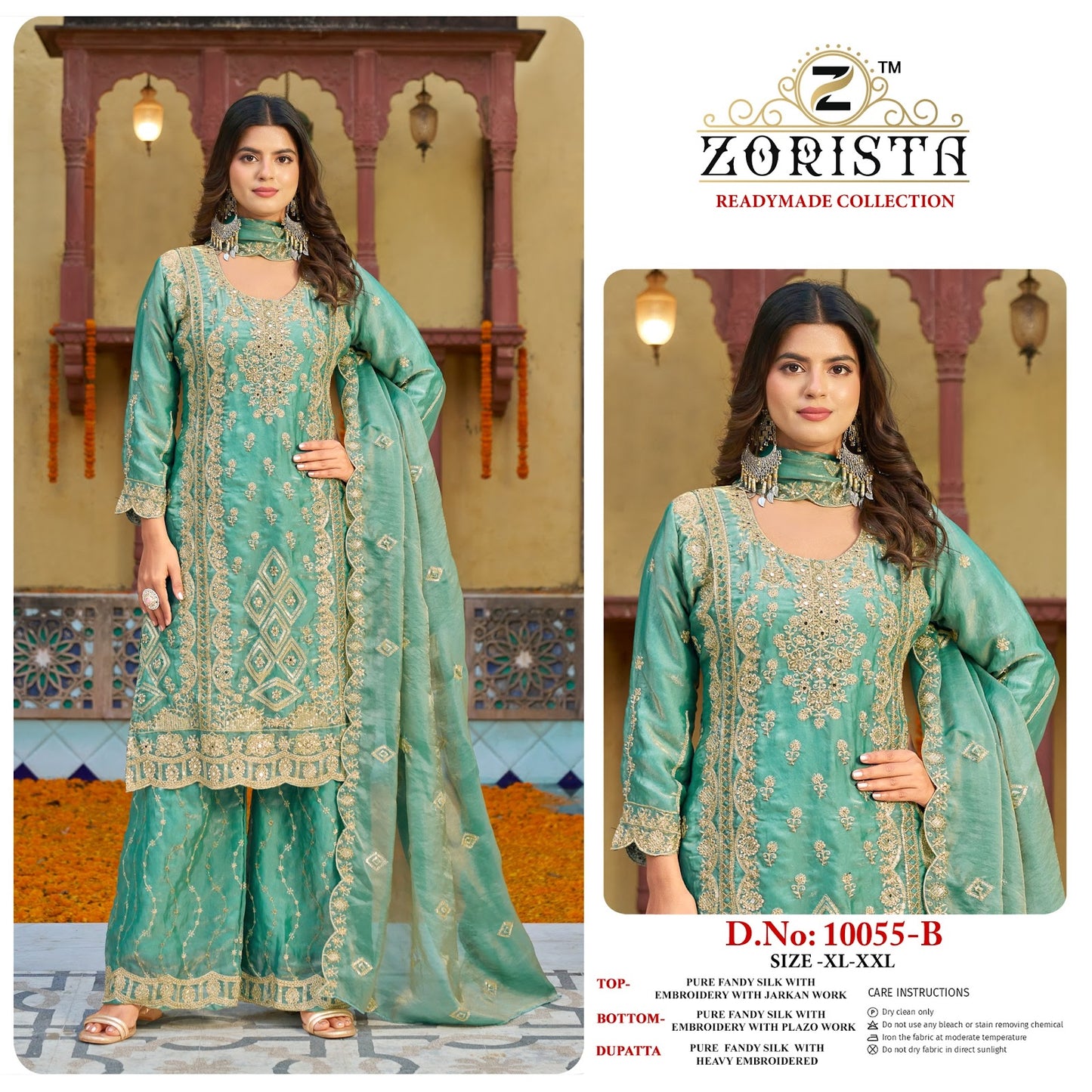 Design 10055 Zorista Fandy Silk Pakistani Readymade Suits Exporter India