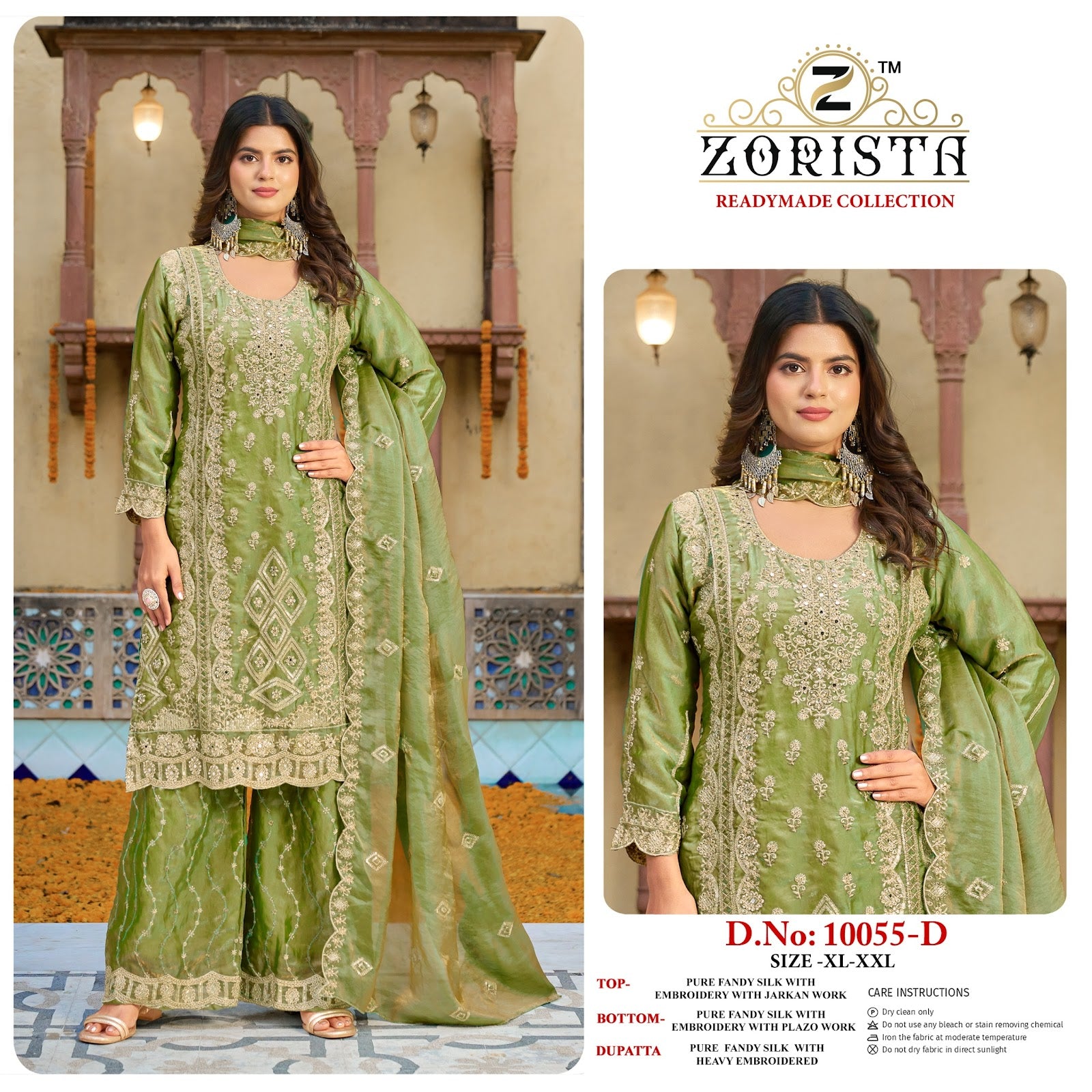 Design 10055 Zorista Fandy Silk Pakistani Readymade Suits Exporter India