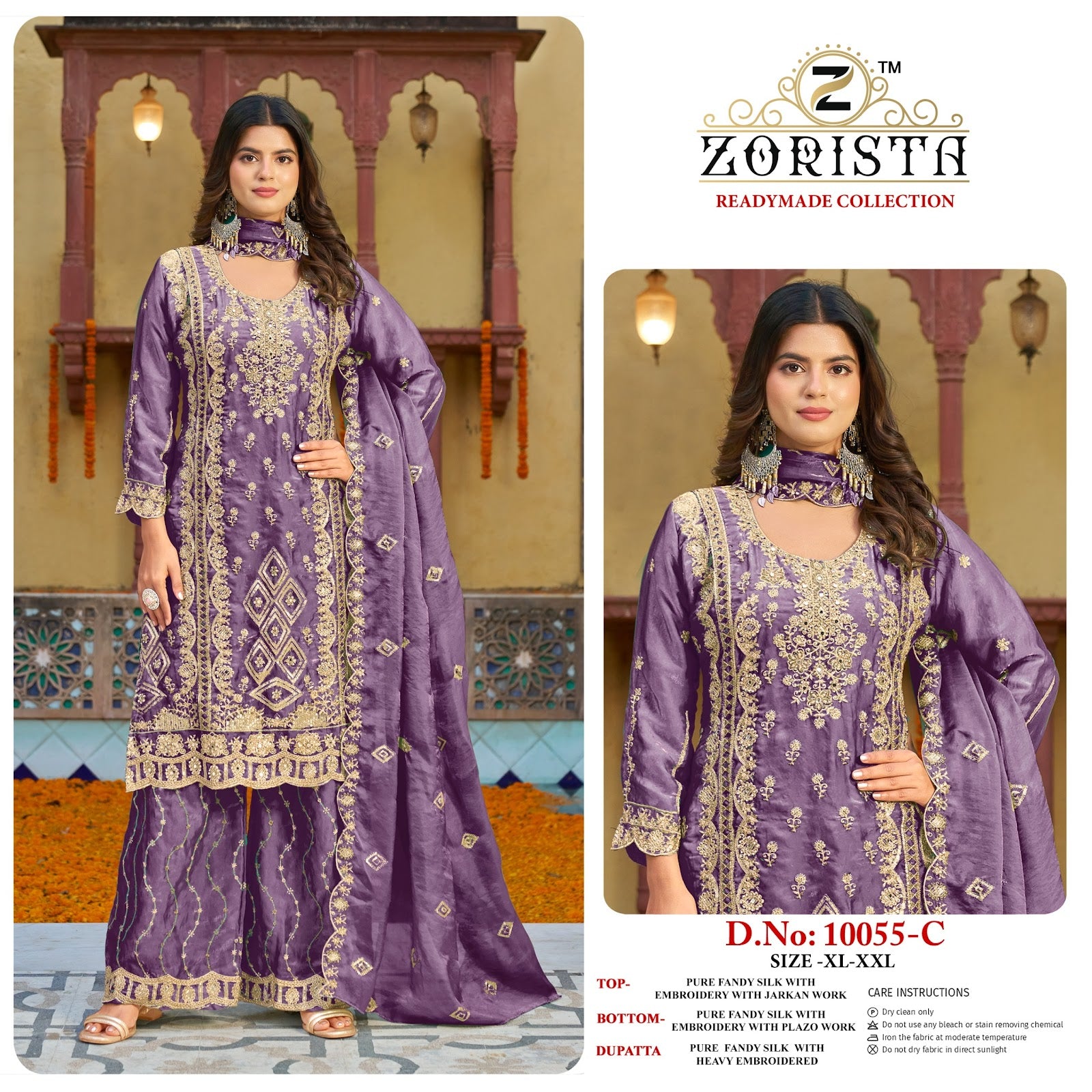 Design 10055 Zorista Fandy Silk Pakistani Readymade Suits Exporter India