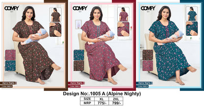 Design 1005 Comfy Alpine Feeding Night Gown Exporter Ahmedabad
