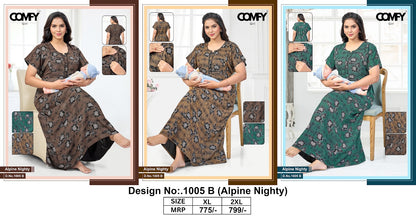 Design 1005 Comfy Alpine Feeding Night Gown Exporter Ahmedabad