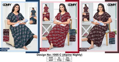 Design 1005 Comfy Alpine Feeding Night Gown Exporter Ahmedabad