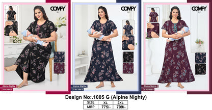 Design 1005 Comfy Alpine Feeding Night Gown Exporter Ahmedabad