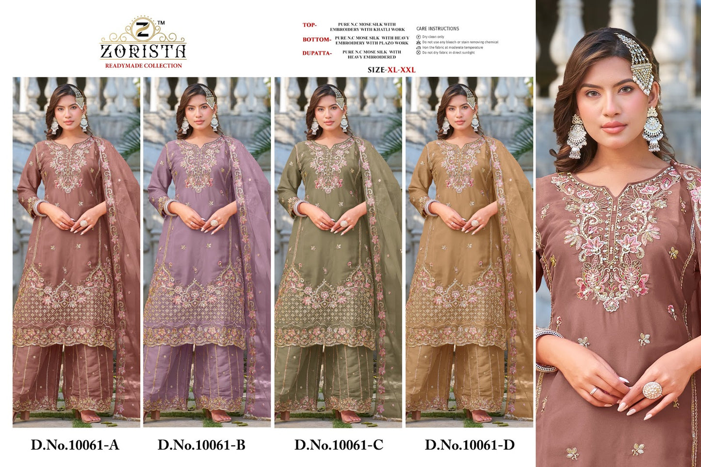 Design 10061 Zorista Silk Pakistani Readymade Suits Supplier Ahmedabad