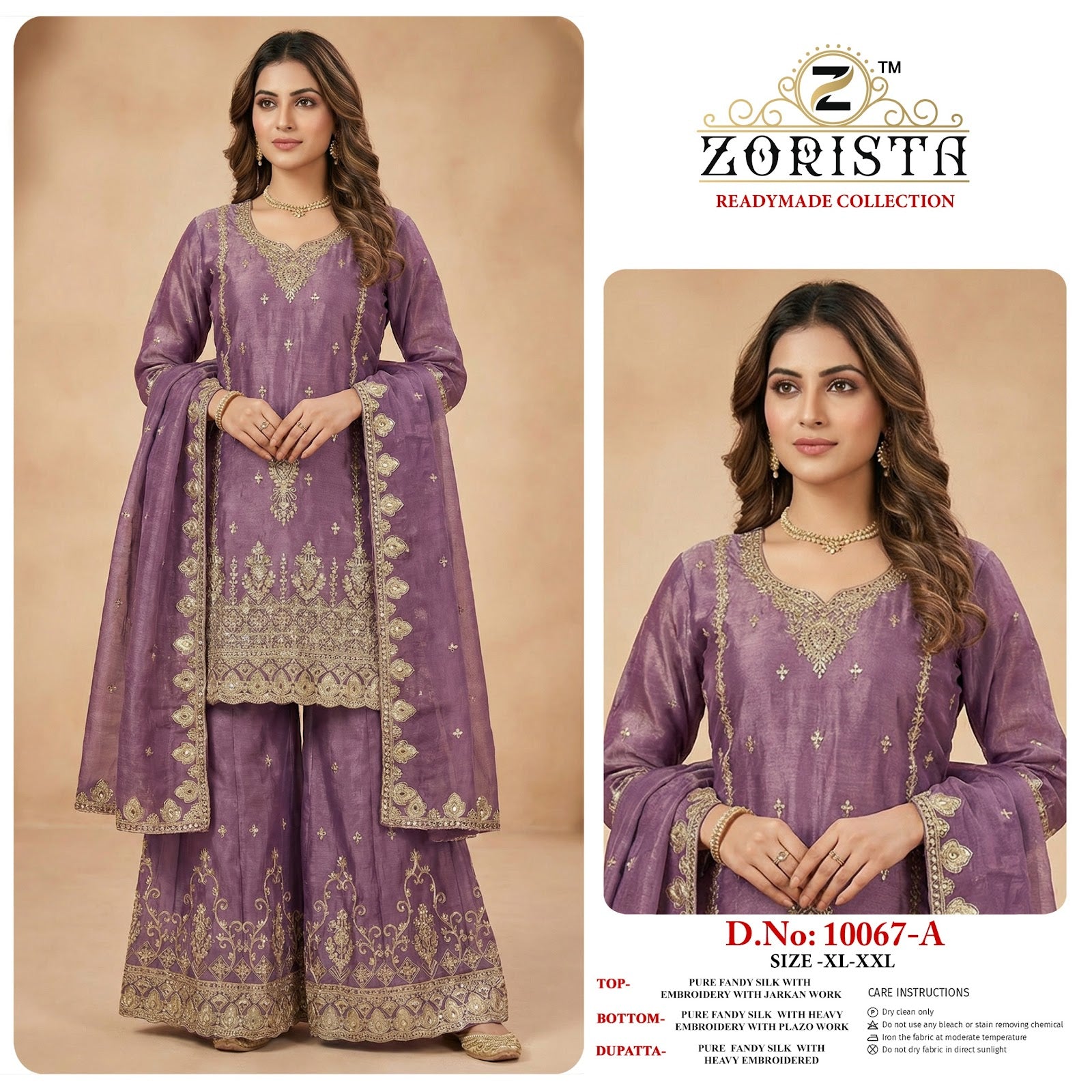 Design 10067 Zorista Fandy Silk Pakistani Readymade Suits Wholesaler