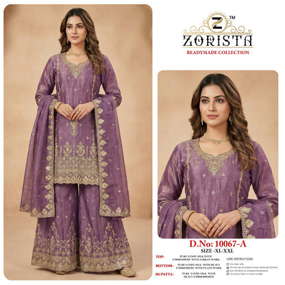 Design 10067 Zorista Fandy Silk Pakistani Readymade Suits Wholesaler