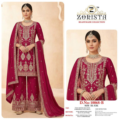 Design 10068 Zorista Chinnon Silk Pakistani Readymade Suits Manufacturer India