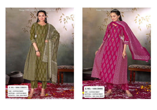 Design 1006 Colorx Cotton Readymade Anarkali Suits Wholesale Rate