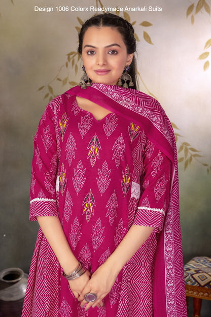 Design 1006 Colorx Cotton Readymade Anarkali Suits Wholesale Rate