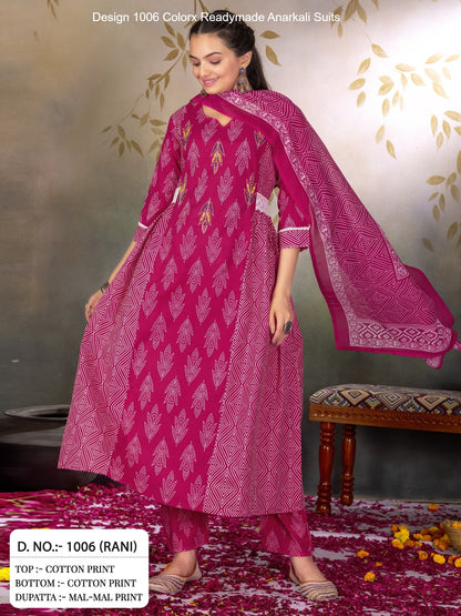 Design 1006 Colorx Cotton Readymade Anarkali Suits Wholesale Rate