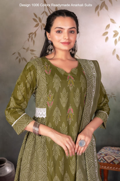 Design 1006 Colorx Cotton Readymade Anarkali Suits Wholesale Rate