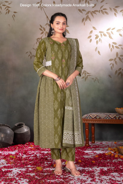 Design 1006 Colorx Cotton Readymade Anarkali Suits Wholesale Rate