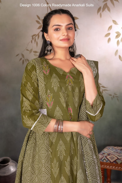 Design 1006 Colorx Cotton Readymade Anarkali Suits Wholesale Rate