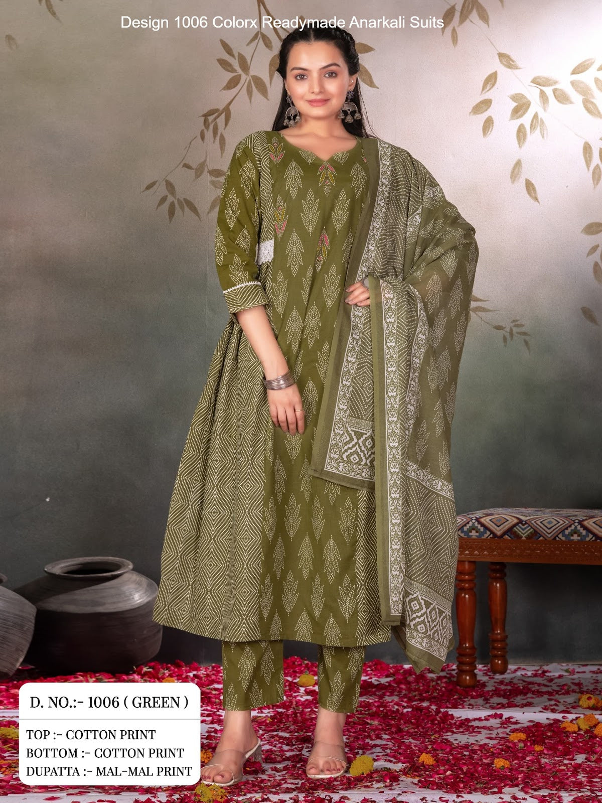 Design 1006 Colorx Cotton Readymade Anarkali Suits Wholesale Rate