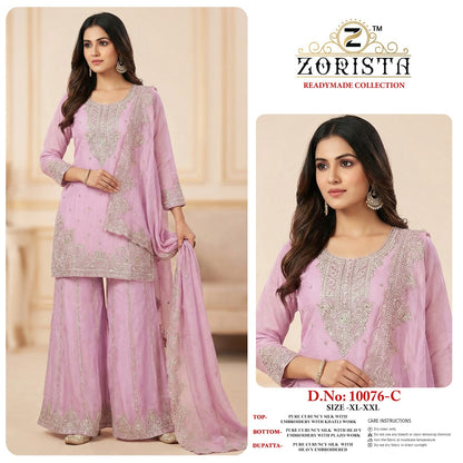 Design 10076 Zorista Crunchy Silk Pakistani Readymade Suits Wholesaler Ahmedabad