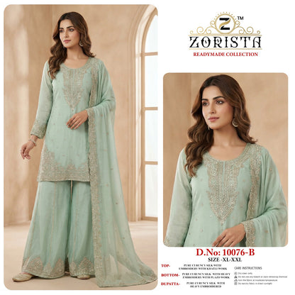 Design 10076 Zorista Crunchy Silk Pakistani Readymade Suits Wholesaler Ahmedabad