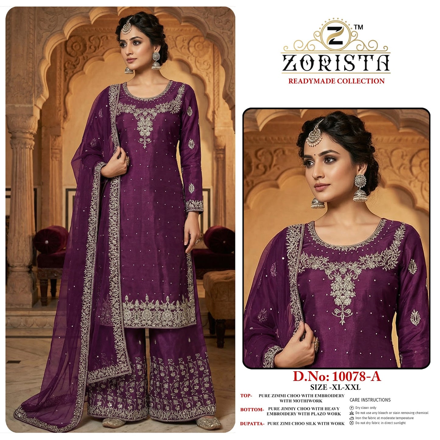 Design 10078 Zorista Jimmy Choo Pakistani Readymade Suits Wholesaler Ahmedabad