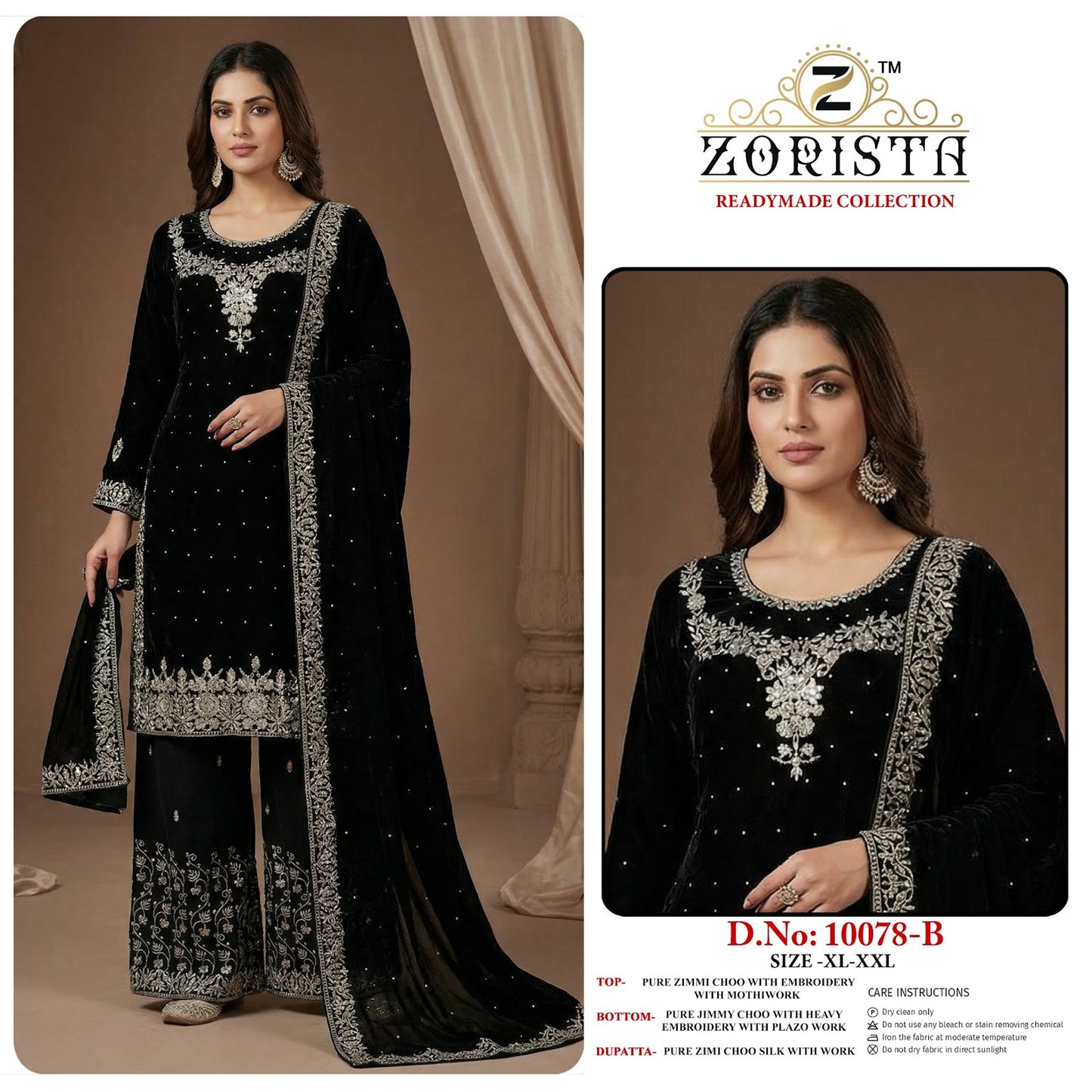 Design 10078 Zorista Jimmy Choo Pakistani Readymade Suits Wholesaler Ahmedabad