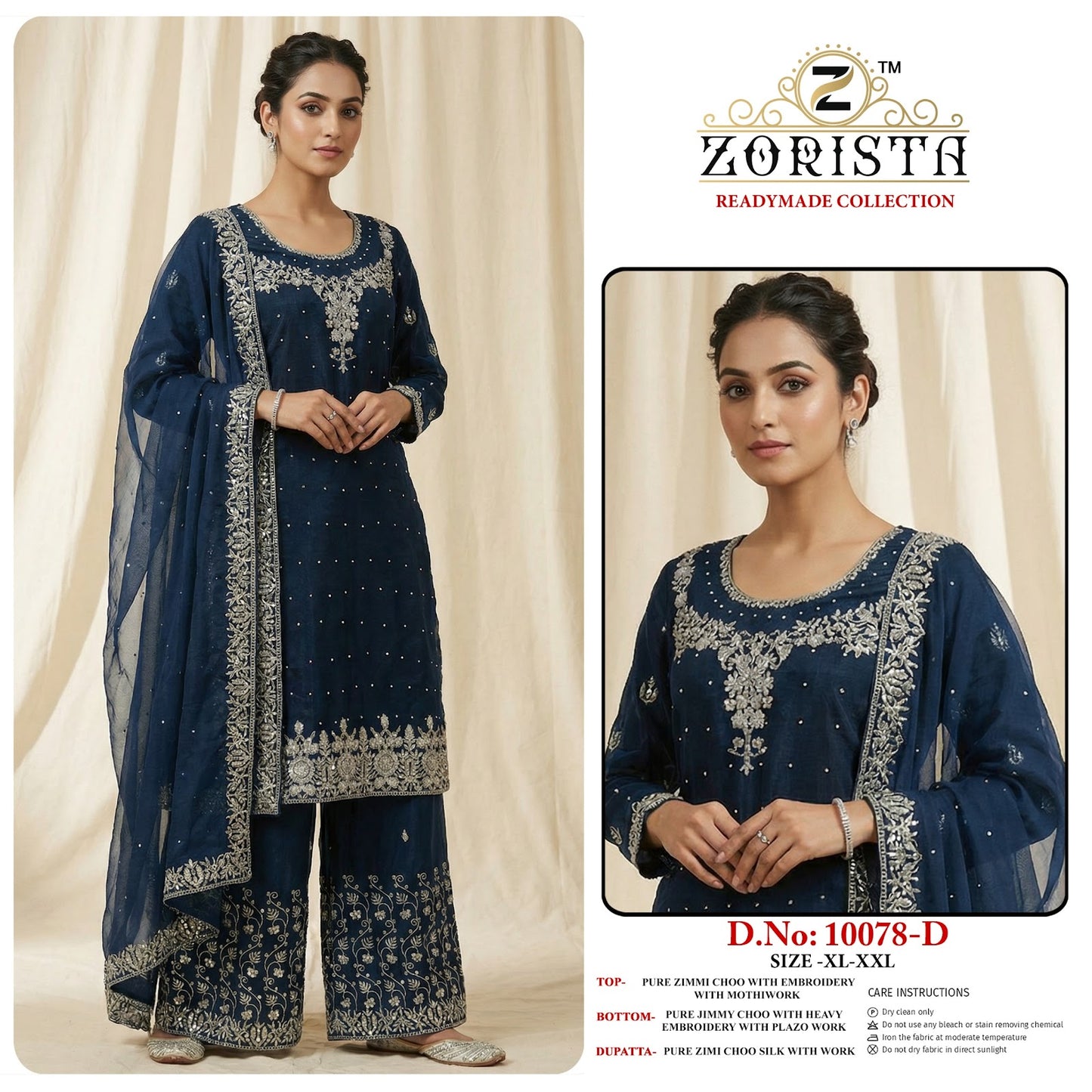 Design 10078 Zorista Jimmy Choo Pakistani Readymade Suits Wholesaler Ahmedabad