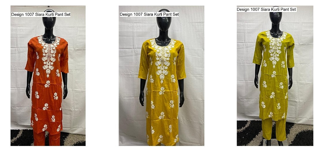 Design 1007 Siara Pure Cotton Kurti Pant Set Manufacturer