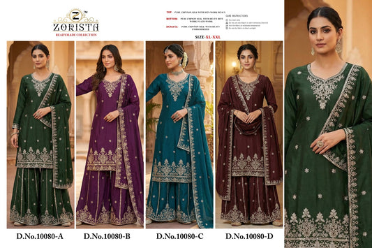 Design 10080 Zorista Chinnon Silk Pakistani Readymade Suits Manufacturer India