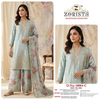Design 10084 Zorista Chinnon Silk Pakistani Readymade Suits Wholesaler