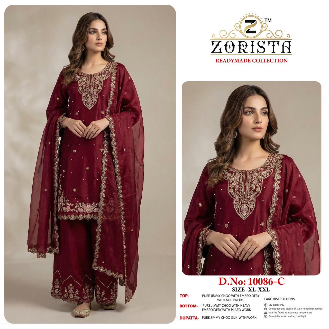 Design 10086 Zorista Jimmy Choo Pakistani Readymade Suits Wholesaler Ahmedabad