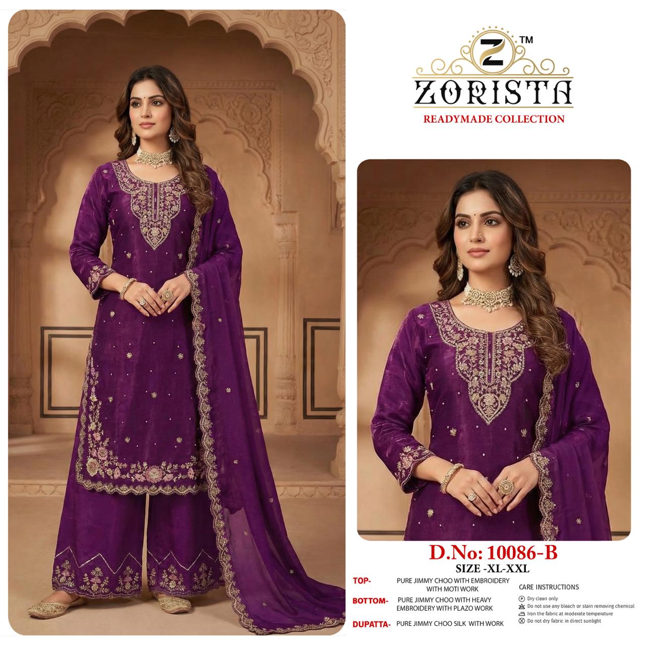 Design 10086 Zorista Jimmy Choo Pakistani Readymade Suits Wholesaler Ahmedabad