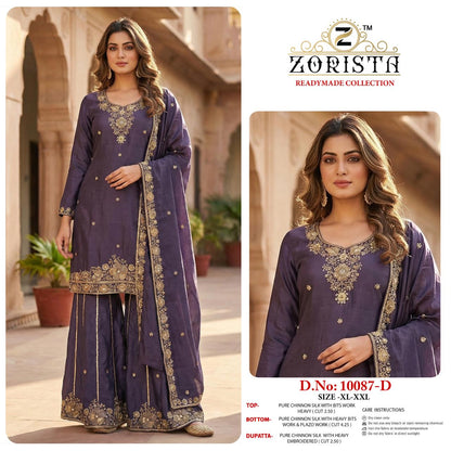 Design 10087 Zorista Chinnon Silk Pakistani Readymade Suits Manufacturer India
