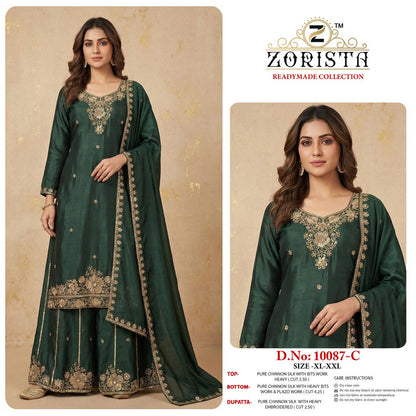 Design 10087 Zorista Chinnon Silk Pakistani Readymade Suits Manufacturer India
