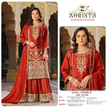 Design 10088 Zorista Chinnon Silk Pakistani Readymade Suits Wholesaler Ahmedabad