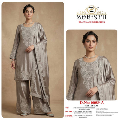 Design 10089 Zorista Chinnon Silk Pakistani Readymade Suits Supplier
