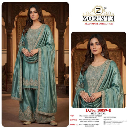 Design 10089 Zorista Chinnon Silk Pakistani Readymade Suits Supplier
