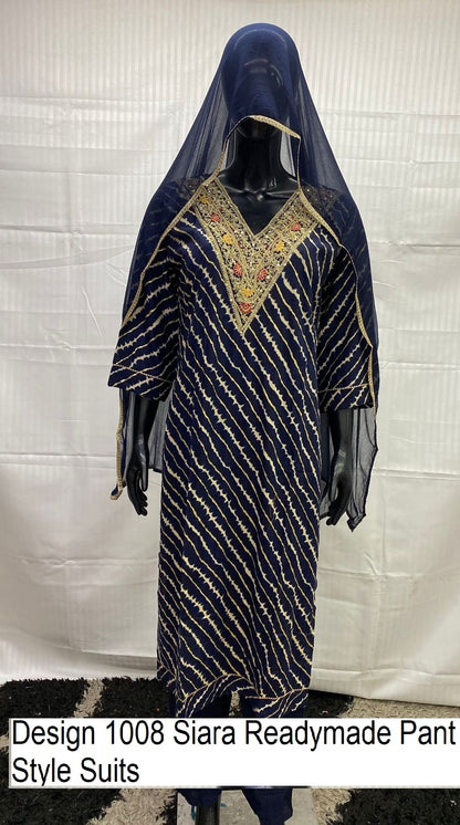 Design 1008 Siara Pure Cotton Readymade Pant Style Suits Wholesale