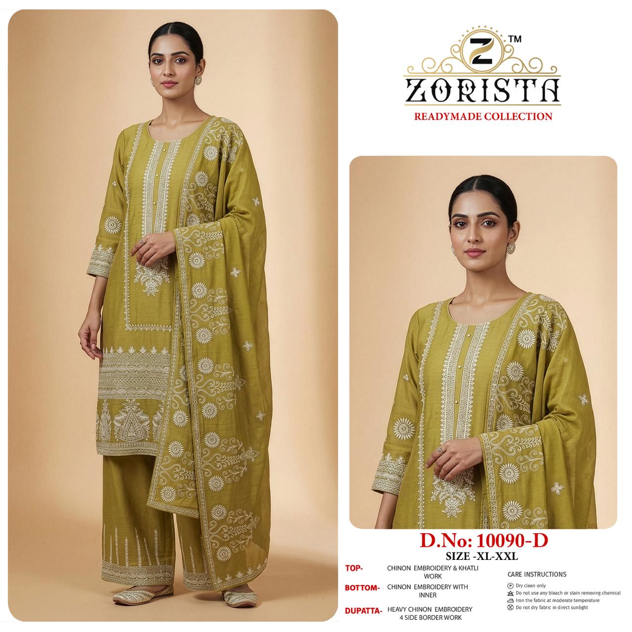Design 10090 Zorista Chinnon Silk Pakistani Readymade Suits Wholesaler Ahmedabad
