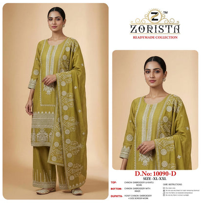 Design 10090 Zorista Chinnon Silk Pakistani Readymade Suits Wholesaler Ahmedabad
