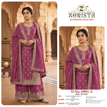 Design 10091 Zorista Chinnon Pakistani Readymade Suits Wholesaler India