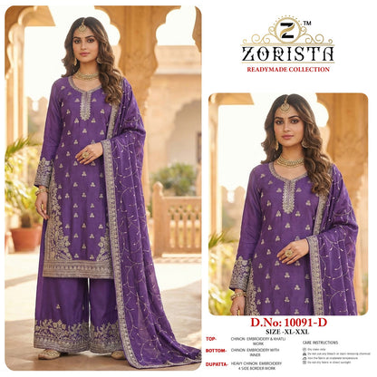 Design 10091 Zorista Chinnon Pakistani Readymade Suits Wholesaler India