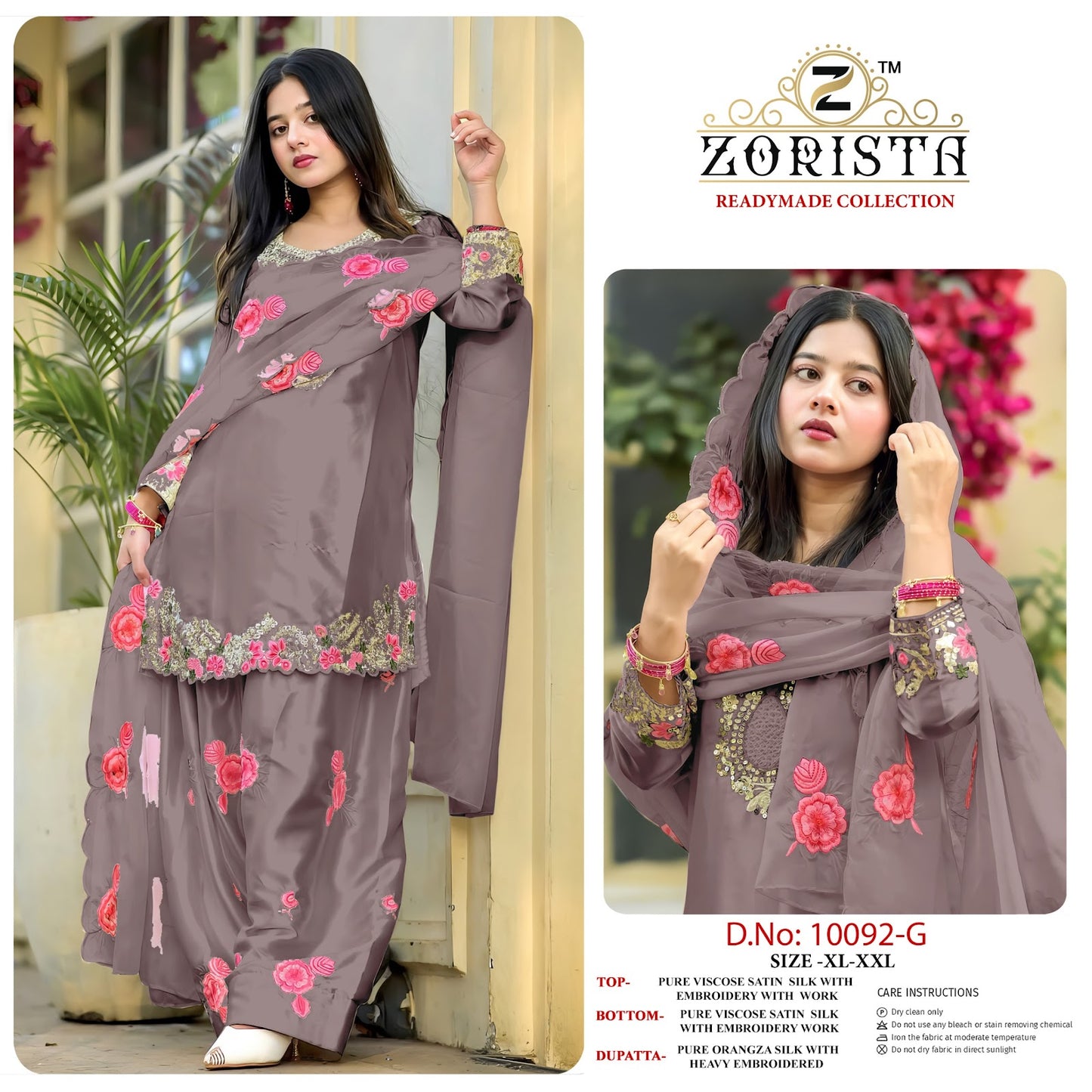 Design 10092 Efgh Zorista Satin Silk Pakistani Readymade Suits Supplier India