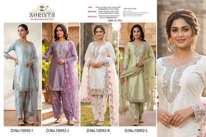 Design 10092 Ijkl Zorista Satin Silk Pakistani Readymade Suits Manufacturer
