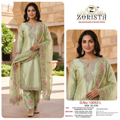 Design 10092 Ijkl Zorista Satin Silk Pakistani Readymade Suits Manufacturer