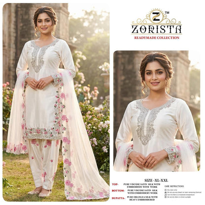 Design 10092 Ijkl Zorista Satin Silk Pakistani Readymade Suits Manufacturer