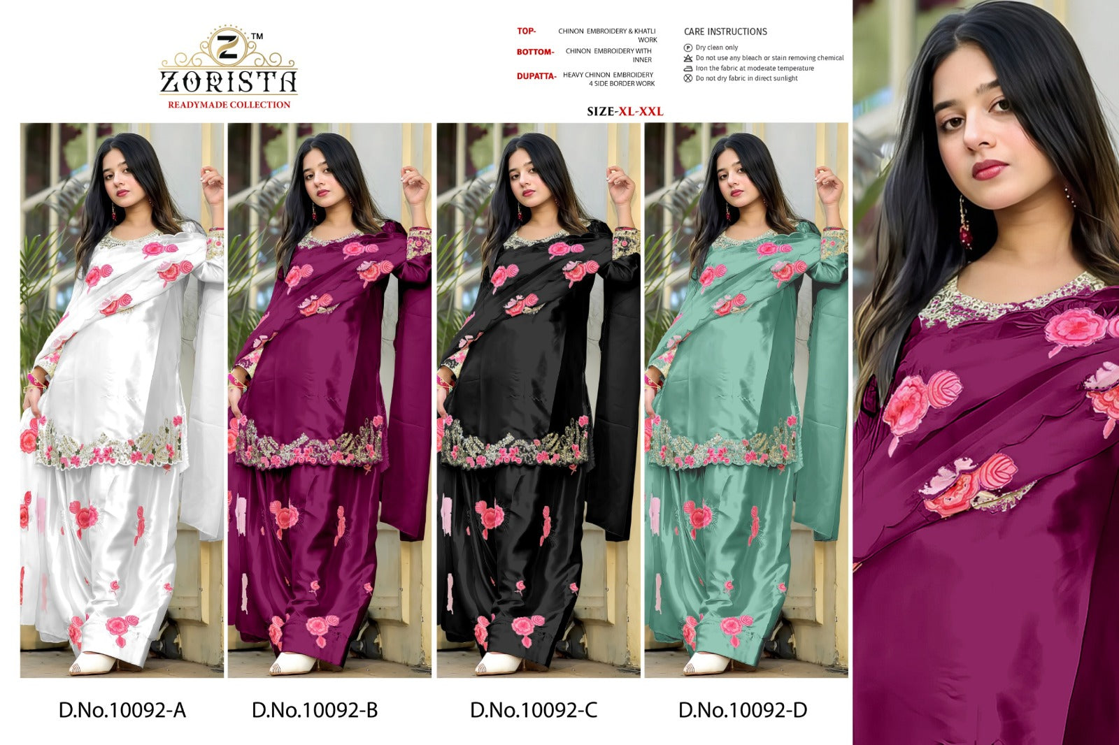 Design 10092 Zorista Satin Silk Pakistani Readymade Suits Exporter Gujarat