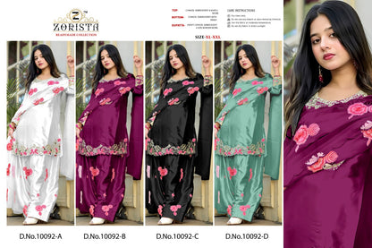 Design 10092 Zorista Satin Silk Pakistani Readymade Suits Exporter Gujarat