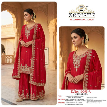 Design 10093 Zorista Chinnon Silk Pakistani Readymade Suits Wholesaler