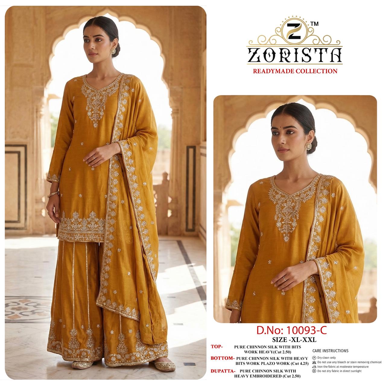 Design 10093 Zorista Chinnon Silk Pakistani Readymade Suits Wholesaler