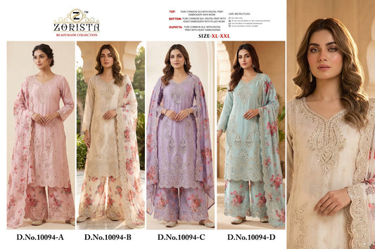 Design 10094 Zorista Chinnon Silk Pakistani Readymade Suits Exporter India